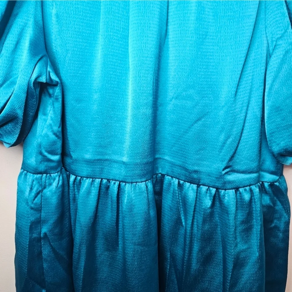 ​NWT Lilly Pulitzer Blakelynn Blue Rhapsody Puff Sleeve Blouse Peplum Top 2
